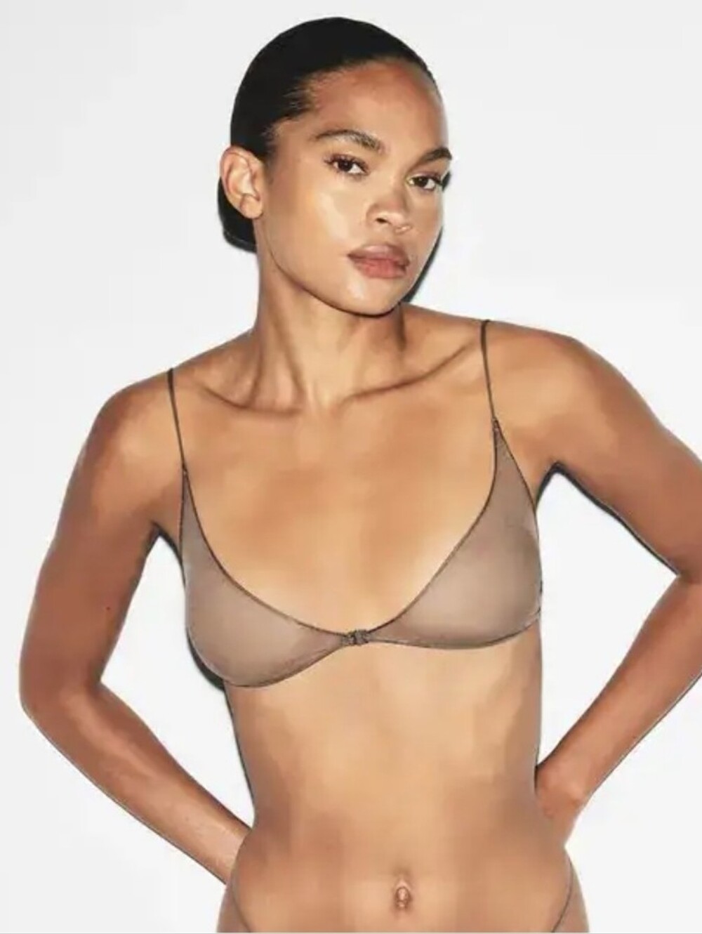 SKIMS ULTRA FINE MESH SKIMPY SCOOP BRALETTE IN TRUFFLE SZ XL NWT